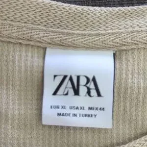 Zara | Tops | 5 Salezara Beige Basic Jacquard Tee Xl B254